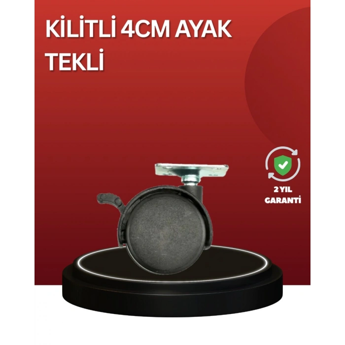Sessiz Dönen Kilitli Mobilya Tekerleği 4 cm
