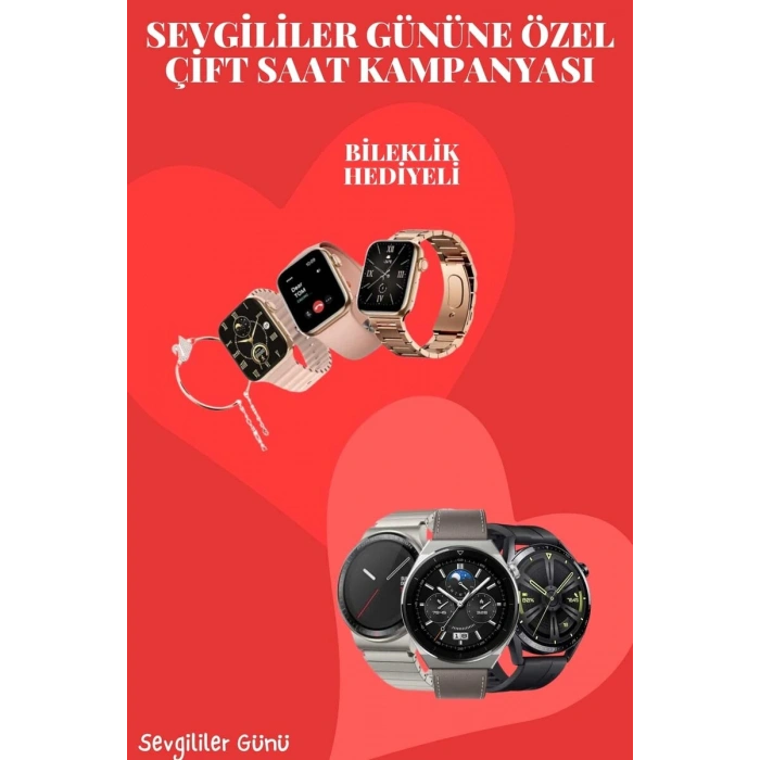 Sevgiliye Özel Yeni Nesil Akıllı Saat Çiftlere Özel Kampanya Çift Saatleri