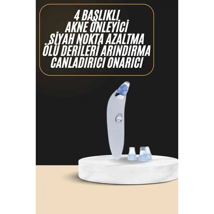 Siyah Nokta Temizleme Cihazı 4 Başlıklı Vakumlu Pilli Ölü Deri Arındırma