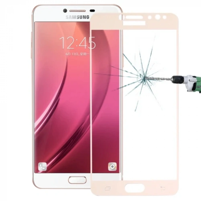 SM Galaxy C8  J7+ Plus 3D Full Kaplama Kırılmaz Cam Ekran Koruyucu-(5775)