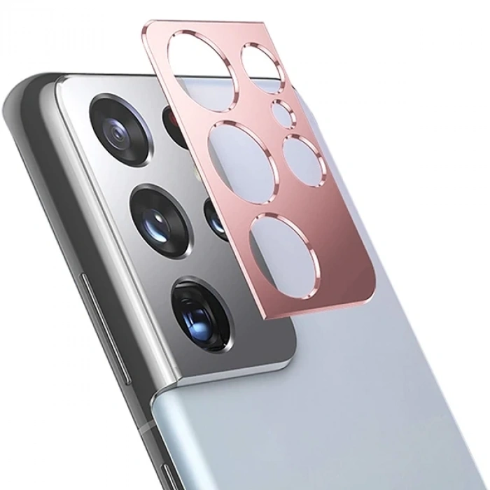 SM Galaxy S21 Ultra 3D Metal Kamera Koruyucu Metal Lens-(5775)