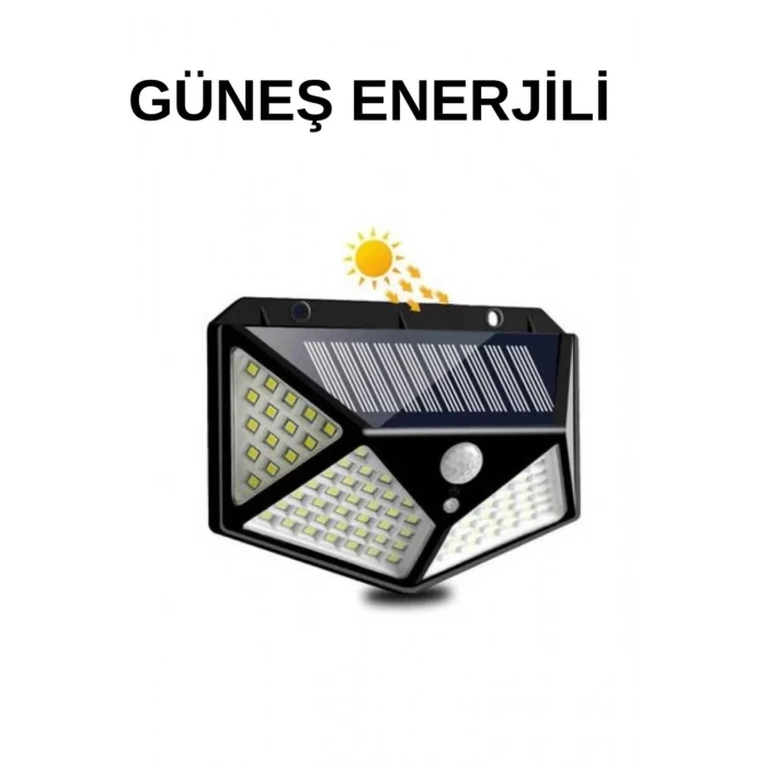 Solar Sensörlü Duvar Lambası Bahçe Lambaso Parlak Beyaz Işık Suya Dayanıklı