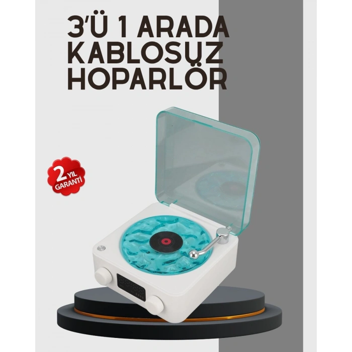 Stereo Sesli Gece Lambalı Bluetooth Hoparlör – Şık Vintage Tasarım