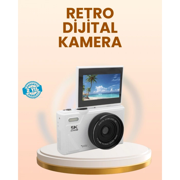 Taşınabilir 5K UHD Fotoğraf ve Video Kamera Otofokus WiFi
