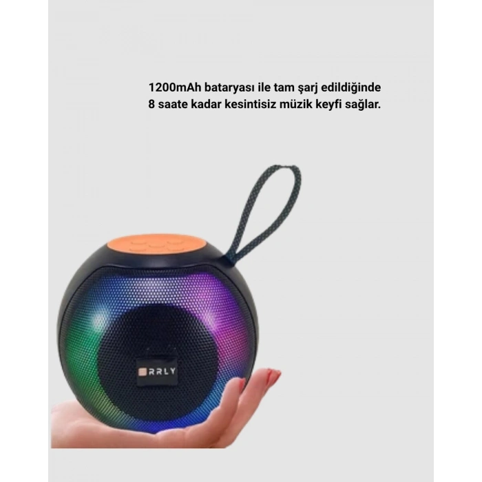 Taşınabilir Bluetooth Hoparlör – RGB Işıklı Güçlü Bas ve 8 Saat Pil Ömrü