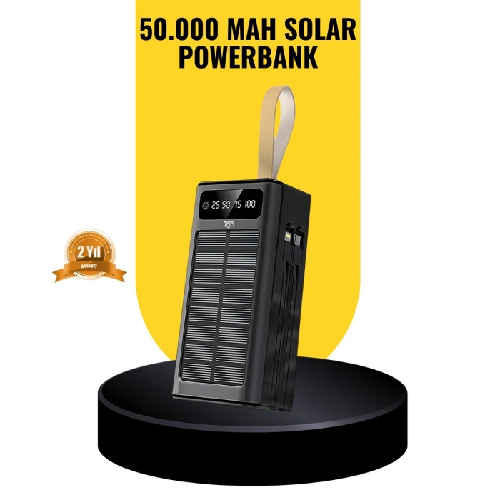 Taşınabilir Güneş Panelli Powerbank Çoklu Cihaz Şarj Destekli