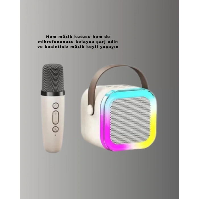 Taşınabilir Karaoke Mikrofon Seti Bluetooth Hoparlörlü Yeni Nesil