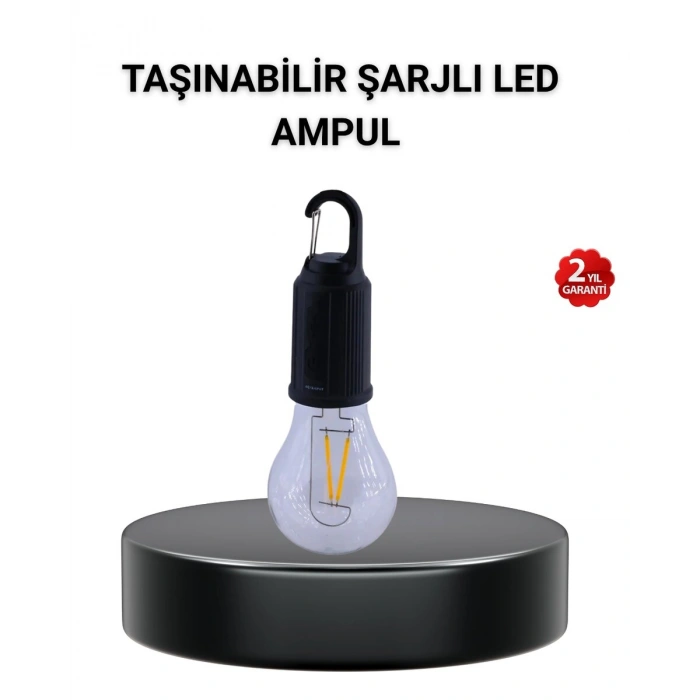 Taşınabilir Şarjlı LED Kamp Lambası – Type-C Girişli ve Kancalı Tasarım