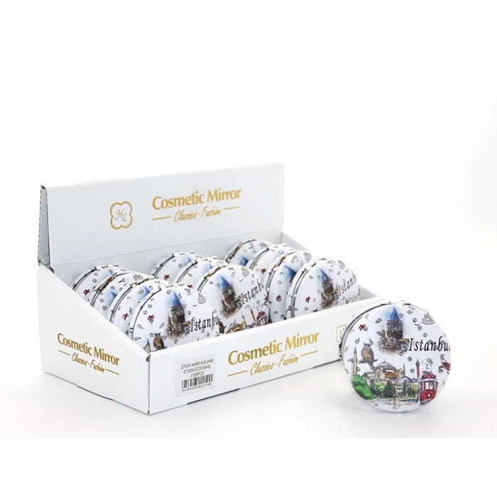 Taşlı İstanbul Tasarımı El Aynası Kalın Model 8