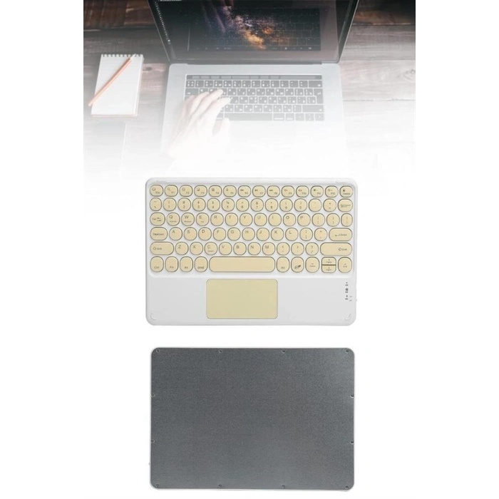Touchpad Tüm Cihazlara Uyumlu Bluetooth Klavye Touchpad Slim Kablosuz Wifi Q Klavye