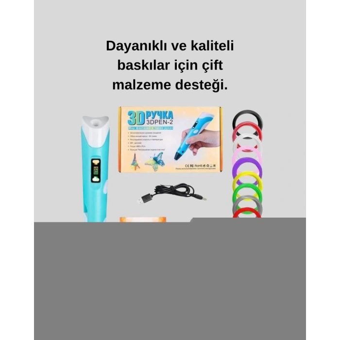 Üç Boyutlu 3D Yazıcı Kalem ABS ve PLA Uyumlu