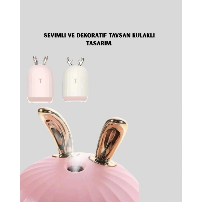 Ultrasonik Hava Nemlendirici 200 ml Aroma Difüzör LED Işıklı Sessiz
