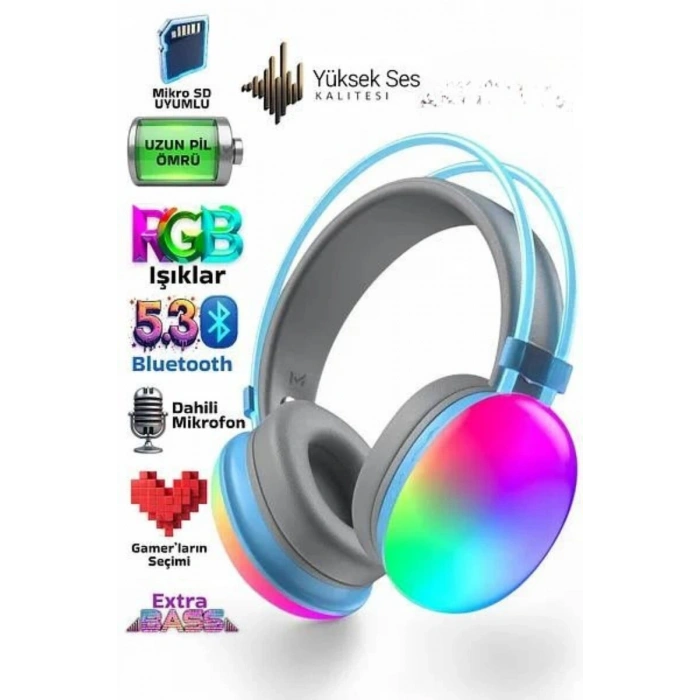 Unısex Yüksek Ses Kaliteli Yumuşak Kılıflı Kablosuz Kulak Üstü Bluetooth Kulaklık