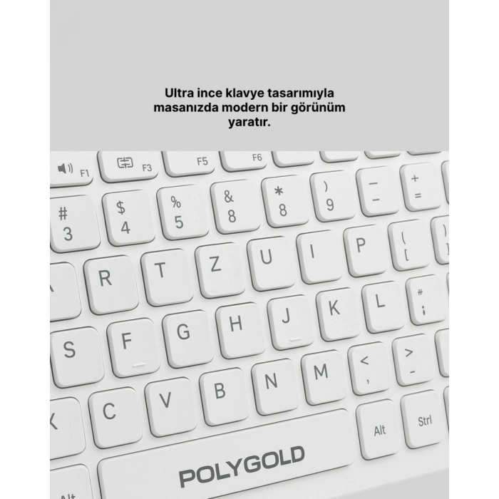 USB Alıcılı Kablosuz Klavye Mouse - Geniş Uyumluluk Sessiz Tuşlar