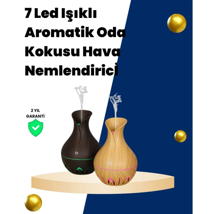 USB Şarjlı 7 Renk LED Işıklı Sessiz Çalışan Mini Hava Nemlendirici