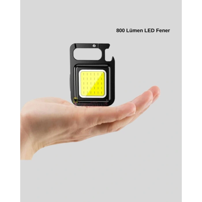 USB Şarjlı 800 Lümen LED Fener – Mini Boy 3 Işık Modlu Anahtarlık Tipi El Feneri