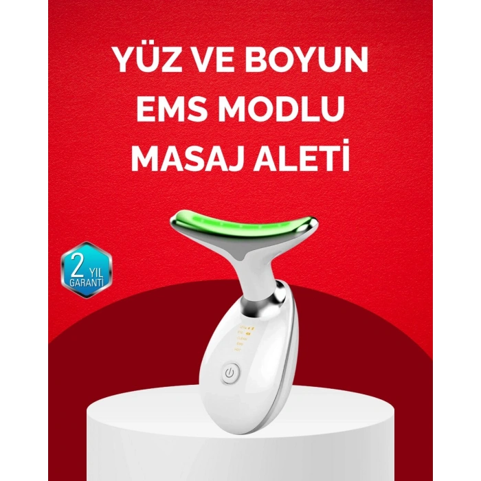 USB Şarjlı LED Işık Terapili Yüz Boyun Bakım Cihazı