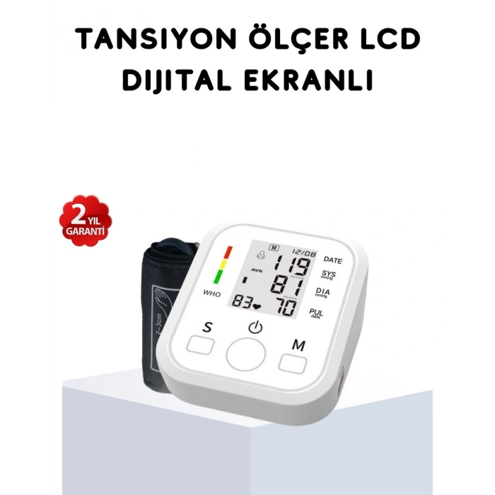Üst Koldan Ölçüm Dijital Tansiyon Aleti – IHB Aritmi Uyarılı ve Çift Hafızalı