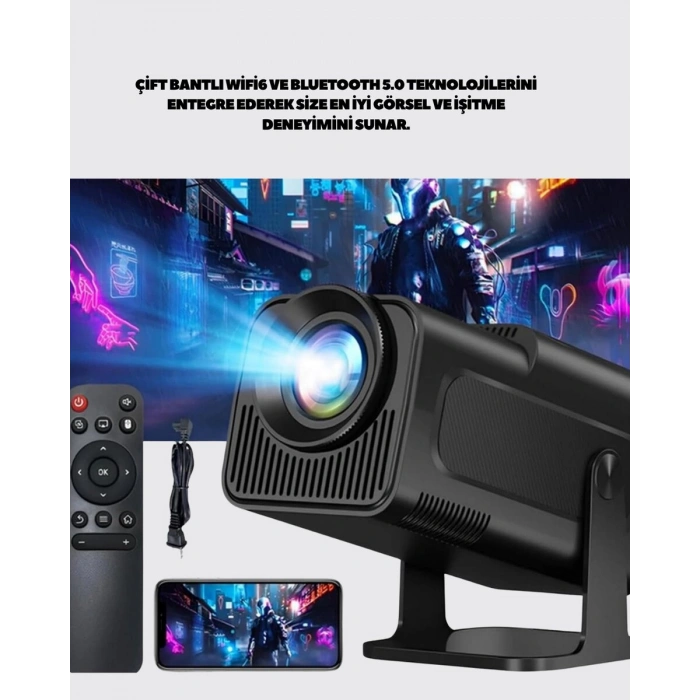 Uzun Ömürlü Lamba ve Dahili Hoparlörlü Ev Sinema Projektörü