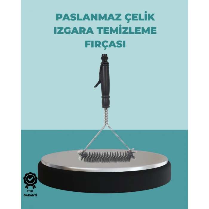 Uzun Saplı Paslanmaz Çelik Izgara Temizlik Fırçası