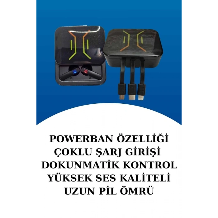 Wireless Şarjlı Akıllı Saat ve Dijital Göstergeli Kablosuz Bluetooth Kulaklık Nabız Ölçer