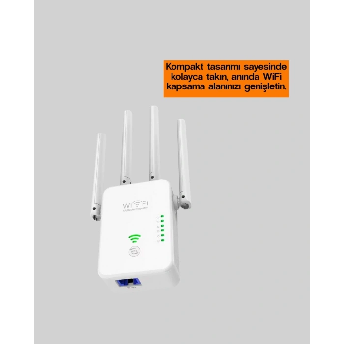 WPS Destekli 2.4GHz + 5GHz WiFi Sinyal Güçlendirici