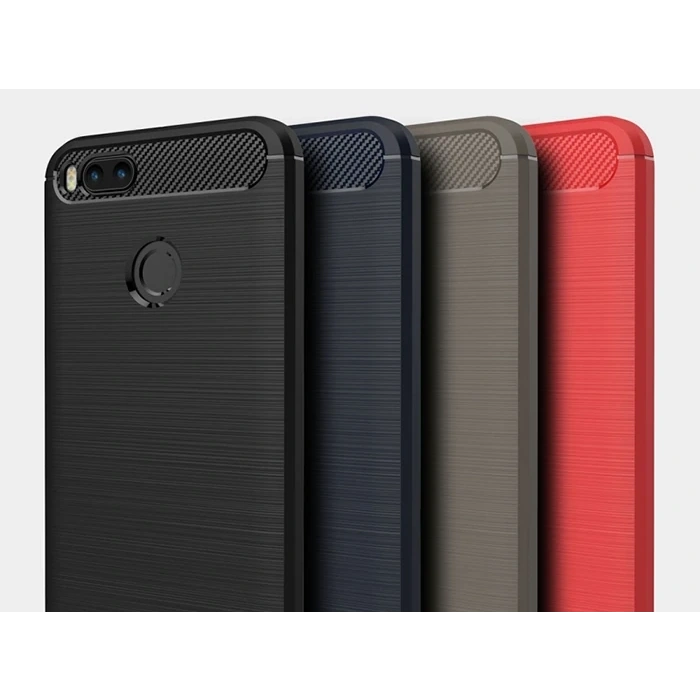 Xiaomi Mi 5x Dark Ultra Koruma Karbon Fiber Doku Silikon Kılıf-(5775)