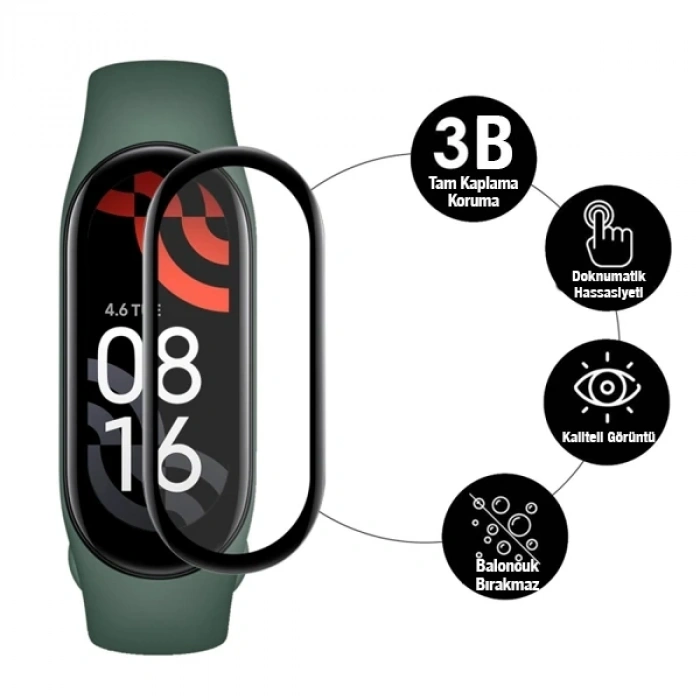 Xiaomi Mi Band 7 3D Full Kaplama Ekran Koruyucu PET+PMMA-(5775)