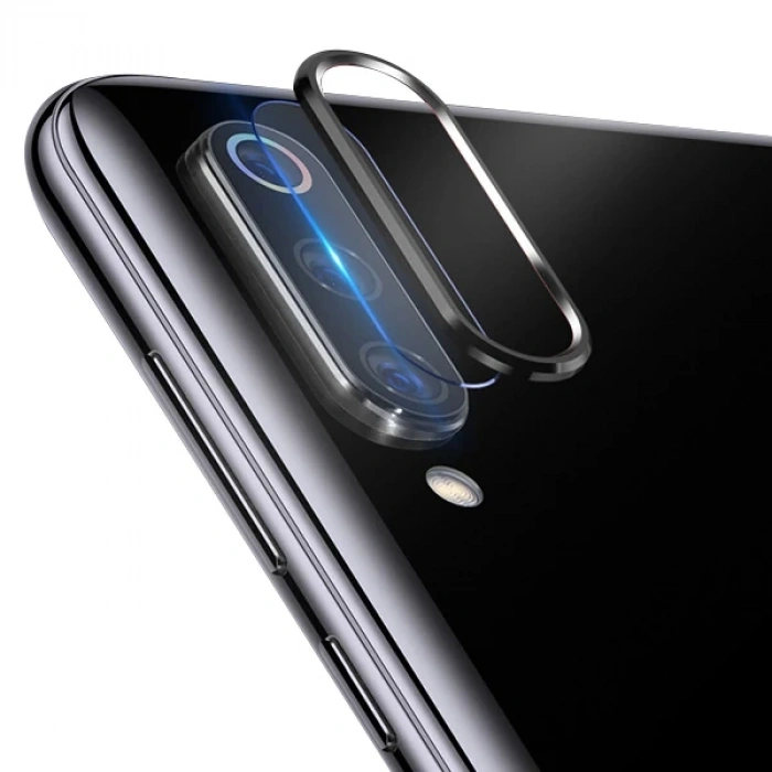 Xiaomi Mi CC9/CC9E/ Mi A3 Kamera Koruma Metal Lens+ Kırılmaz Cam Set-(5775)