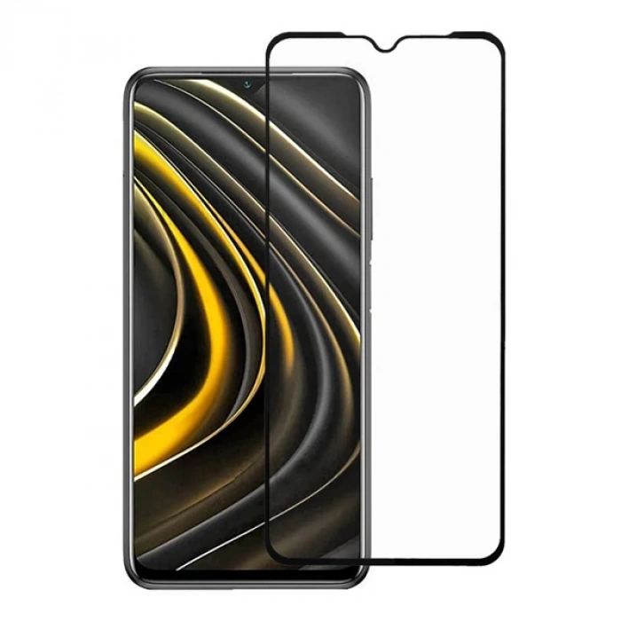 Xiaomi POCO M3 Full Glue Tempered Full Cam Ekran Koruyucu-(5775)