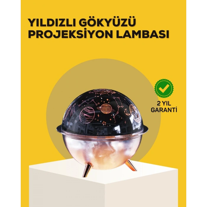 Yıldızlı Gökyüzü Efektli Uzay Temalı Nemlendirici Lamba