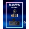 1080p Ön + 720p Arka & İç Kamera – Suya Dayanıklı Araç Güvenlik Kamerası