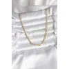 14K Gold Renk Kaplama Plaka Ezme Model Zincirli CM Kadın Kolye 5886