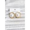 316L Çelik Gold Renk İnci Model Vintage Kadın Küpe 5886