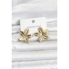 316L Çelik Gold Renk Lotus Çiçeği Model Kadın Küpe 5886
