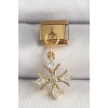 316L Çelik Gold Renk Sallantı Zirkon Taşlı Kar Tanesi Model Nomination Charm 5886