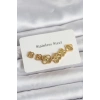 316L Çelik Gold Renk Yonca Küpe Seti 5886