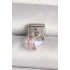 316L Çelik Gümüş Renk Pembe Zirkon Taşlı Kelebek Model Nomination Charm 5886
