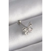 316L Çelik Gümüş Renk Zirkon Taşlı Kelebek Tragus Piercing 5886