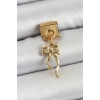 316L Çelik Sallantılı Uzun Fiyonk Model Gold Renk Nomination Charm 5886