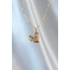 316L Çelik Zincir Gold Renk Renkli Zirkon Taşlı Kalp Kolye 5886