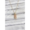 316L Çelik Zincir Gold Renk Teddy Bear Model Zirkon Taşlı Kadın Kolye 5886