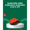 5 Metre Kablolu 4’lü Kırmızı Priz Makara