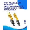 65W 4ü 1 Arada Çoklu Şarj Kablosu – USB-C USB-A Lightning Veri ve Şarj Desteği