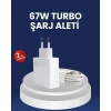67 Watt Hızlı Şarj Adaptörü Samsung S20 S21 S22 S23 Uyumlu