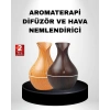 Ahşap Desenli Aromaterapi Difüzör 130 ml Ultrasonik ve 7 Renk LED Işıklı
