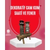 Ahşap Gövdeli Deniz Feneri Formlu Kum Saati – 15x20 cm Masa Dekoru