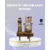 Ahşap Kum Saati ve Deniz Feneri Figürü Bir Arada – Ev & Ofis Dekorasyonu