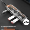 ALLY 6in1 Type-c To USB3.0 + USB2.0 + Type-c PD 100W + HDMI + VGA + 3.5mm  Çoğaltıc Transparanı Hub-(5775)