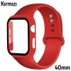 ALLY Apple Watch 4-5-6 40mm Silikon Kordon Kayış ve Ekran Koruyucu Kılıf-(5775)